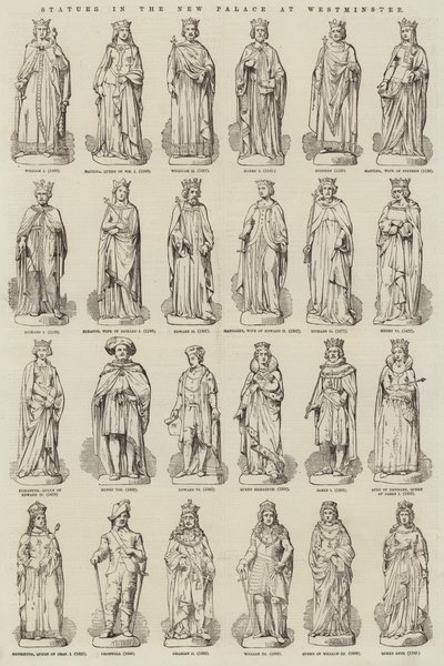 Statues in the New Palace at Westminster by English School
